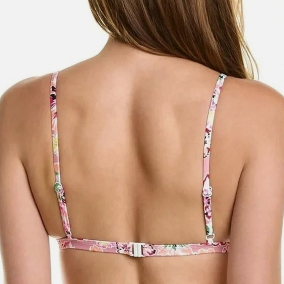 NWT Tanya Taylor Tia Bikini In Pink Fuschia Floral Size L 2 Piece FULL SET - Picture 2 of 11